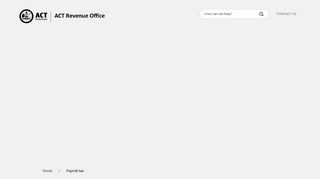 Payroll tax | ACT Revenue Office - Website