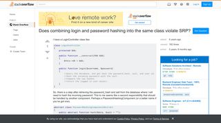Does combining login and password hashing into the same class ...