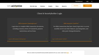 Client & Securityholder | SRS Acquiom | Comprehensive Platform Login