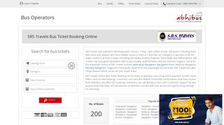 SRS Travels Online Bus Booking - Upto Rs.100 Off + Rs.1000 Cash ...