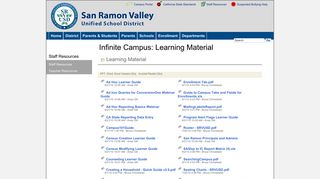San Ramon Valley Unified School District: Infinite Campus: Learning ...
