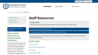 Staff Resources - San Ramon Valley Unified School District