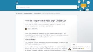 How do I login with Single Sign On (SSO)? | SRXP Help Center