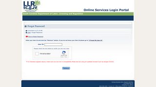 Recover/Reset My Password - SC.gov