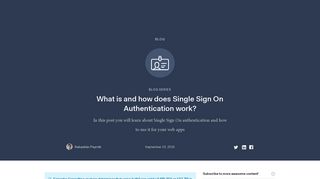 What is and how does Single Sign On Authentication work? - Auth0