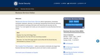 Business Services Online - Social Security