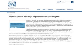 Improving Social Security's Representative Payee Program, January ...