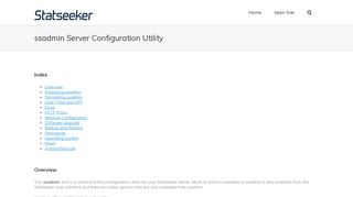ssadmin Server Configuration Utility – Statseeker Documentation