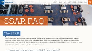 SSAR FAQs - University of Florida