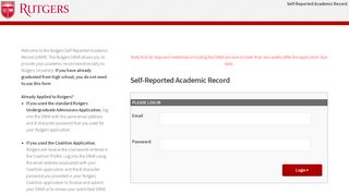 Self-Reported Academic Record | Rutgers University