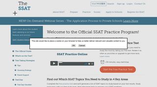 Practice for the SSAT! - SSAT