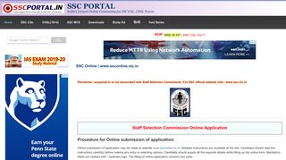 SSC Online | www.ssconline.nic.in | SSC PORTAL : SSC CGL ...