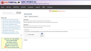 User account | SSC PORTAL : SSC CGL, CHSL, MTS, CPO, JE ...