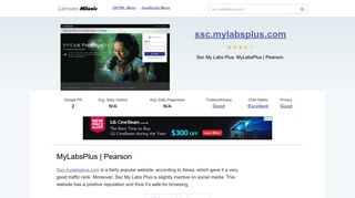 Ssc.mylabsplus.com website. MyLabsPlus | Pearson.