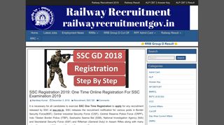 SSC GD Constable Registration 2018: One Time Registration For SSC ...