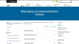 SSD Online – Managing Accommodations – The College Board