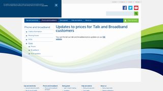 Updates to prices for SSE Talk and Broadband customers - Atlantic
