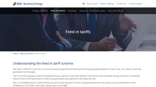 Feed in tariffs | SSE Business Energy