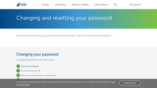 Changing and resetting your password - Help and support - SSE