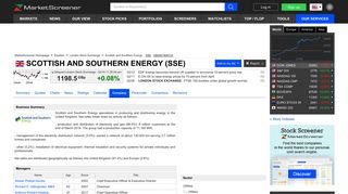 Scottish and Southern Energy company : Shareholders, managers ...