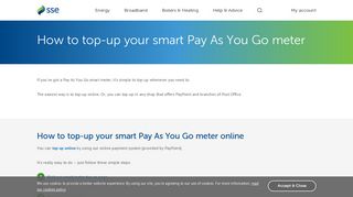 How to top-up your smart Pay As You Go meter - SSE