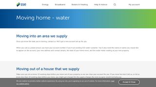 Moving home - Water - Help and support - SSE