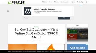 Sui Gas Bill Duplicate – View Online Sui Gas Bill of SSGC ... - Web.pk