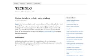 Enable Auto login in Putty using ssh keys - technlg