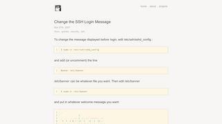 Change the SSH login message - Dave Perrett