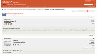 [ubuntu] SSH Closes immediately after Login - Ubuntu Forums