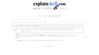 explainshell.com - ssh -Y login.example.com