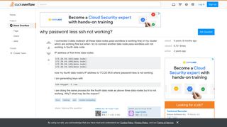 why password less ssh not working? - Stack Overflow