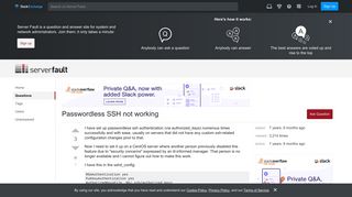 ssh keys - Passwordless SSH not working - Server Fault