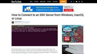 How to Connect to an SSH Server from Windows, macOS, or Linux
