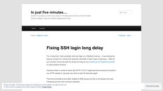 Fixing SSH login long delay | In just five minutes…