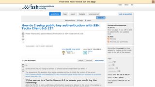 How do I setup public key authentication with SSH Tectia Client 6.0.12 ...