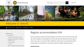 Regular accommodation SSH - Welcome to Utrecht - Utrecht University