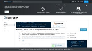 How do I force SSH to use password instead of key? - Super User