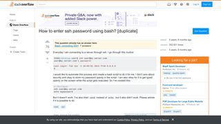 How to enter ssh password using bash? - Stack Overflow