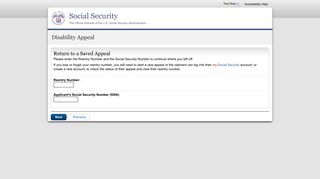Return to a Saved Appeal, Disability Appeal, Social Security