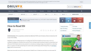 How to Read SSI - DailyFX