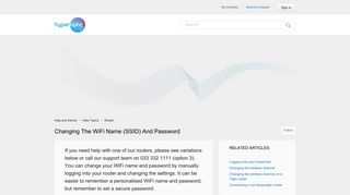 Changing the WiFi name (SSID) and password – Help and Advice