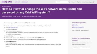 How do I view or change the WiFi network name (SSID) and password ...