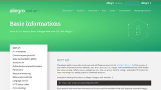 Basic informations - Allegro Developer Portal