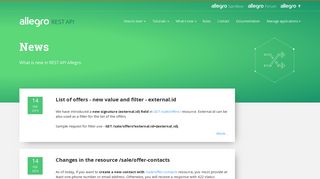 News - Allegro Developer Portal