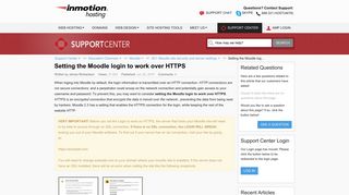 Setting the Moodle login to work over HTTPS | InMotion Hosting