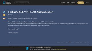Fortigate SSL VPN & AD Authentication - Experts Exchange