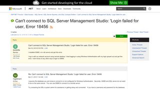 Can't connect to SQL Server Management Studio: 'Login failed for ...