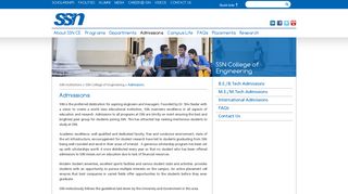 Admissions - SSN College of Engineering