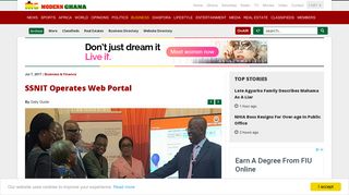 SSNIT Operates Web Portal - Modern Ghana